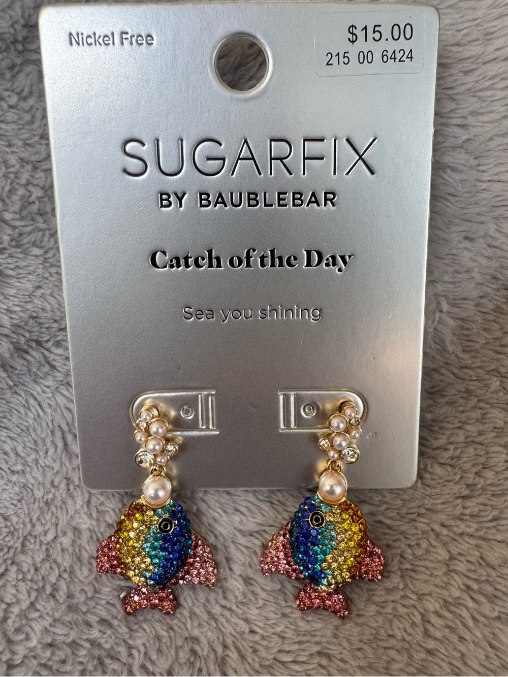 Sugarfix Catch of the Day Rainbow Dangling Fish Earrings